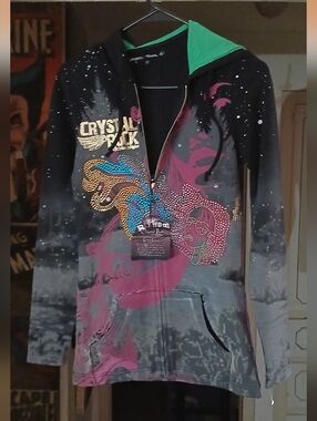 Nwt Christian Audigier Bling Zip Up XS